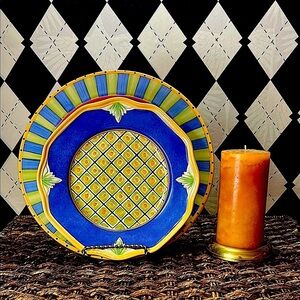 Storybook Design Plate Pair: 12” Chop & 9” Luncheon Villa della Luna Pfaltzgraff